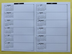 One Page Year Calendar - A5 size